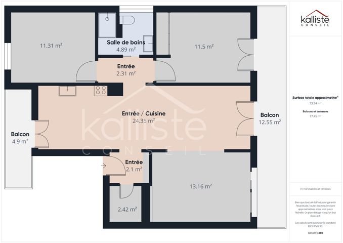 APPARTEMENT 4 pièces – Ajaccio résidence Brasilia quartier des Padules, route d’Alata. diapo 14