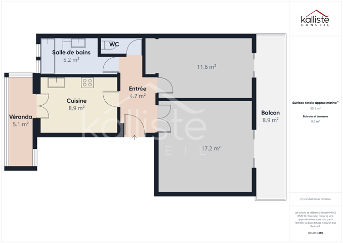 Grand F2 avec CAVE dans petit immeuble, secteur Mezzavia. diapo 9