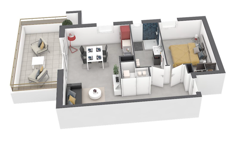 Appartement T2 avec terrasse et parking à Ajaccio diapo 5