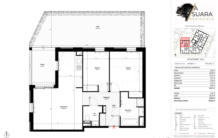 Programme A SUARA : T3 avec Jardin + terrasse et parking privé photo 2