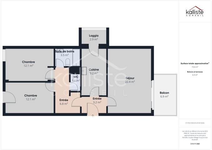 Ajaccio – T3 traversant avec terrasse et parking, résidence Sainte-Cécile - photo 10