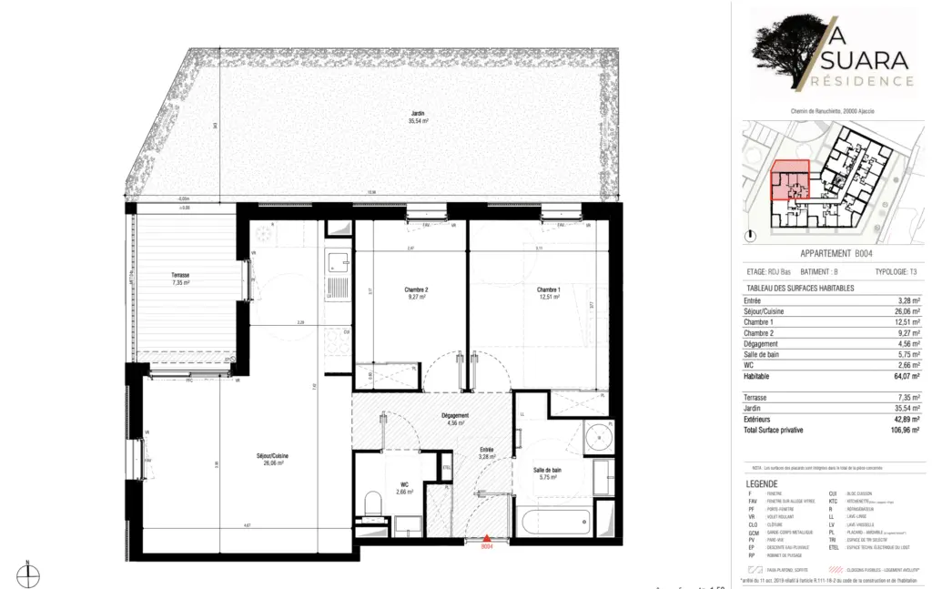 Programme A SUARA : T3 avec Jardin + terrasse et parking privé photo 2