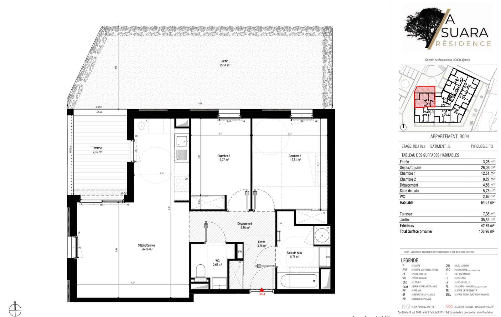 Programme A SUARA : T3 avec Jardin + terrasse et parking privé photo 2